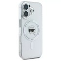 Karl Lagerfeld Etui Karl Lagerfeld do iPhone 16 6.1" Biały MagSafe Hardcase IML Metal Karl Head