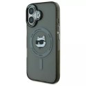 Karl Lagerfeld Etui Karl Lagerfeld do iPhone 16 6.1" Czarny Hardcase IML Metal Choupette Head MagSafe