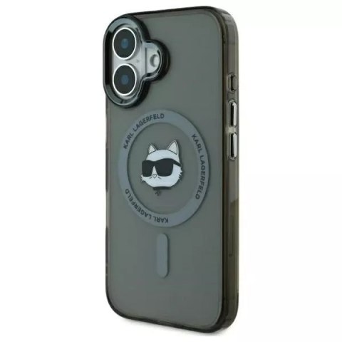 Karl Lagerfeld Etui Karl Lagerfeld do iPhone 16 6.1" Czarny Hardcase IML Metal Choupette Head MagSafe Karl Lagerfeld Etui Karl Lagerfeld do iPhone 16 6.1" Czarny Hardcase IML Metal Choupette Head MagSafe