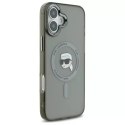 Karl Lagerfeld Etui Karl Lagerfeld do iPhone 16 6.1" Czarny MagSafe Hardcase IML Metal Karl Head