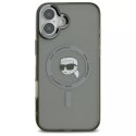 Karl Lagerfeld Etui Karl Lagerfeld do iPhone 16 6.1" Czarny MagSafe Hardcase IML Metal Karl Head