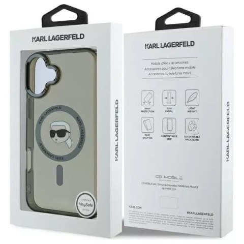 Karl Lagerfeld Etui Karl Lagerfeld do iPhone 16 6.1" Czarny MagSafe Hardcase IML Metal Karl Head Karl Lagerfeld Etui Karl Lagerfeld do iPhone 16 6.1" Czarny MagSafe Hardcase IML Metal Karl Head