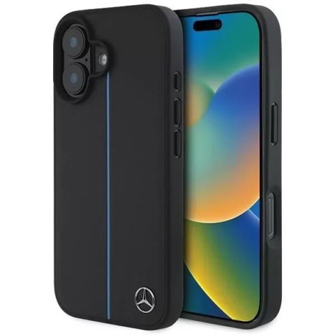 Mercedes Etui Mercedes do iPhone 16 6.1" Czarny Hardcase MB Blue Line Leather MagSafe Mercedes Etui Mercedes do iPhone 16 6.1" Czarny Hardcase MB Blue Line Leather MagSafe