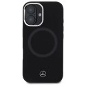 Mercedes Etui Mercedes do iPhone 16 6.1" Czarny Hardcase Silicone Tonal Logo MagSafe