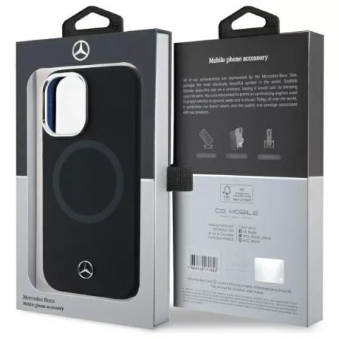 Mercedes Etui Mercedes do iPhone 16 6.1" Czarny Hardcase Silicone Tonal Logo MagSafe Mercedes Etui Mercedes do iPhone 16 6.1" Czarny Hardcase Silicone Tonal Logo MagSafe