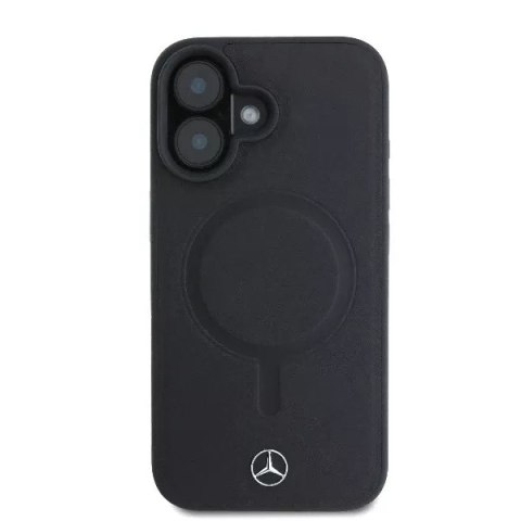 Mercedes Etui Mercedes do iPhone 16 6.1" Czarny MagSafe Hardcase Plain Smooth Leather Mercedes Etui Mercedes do iPhone 16 6.1" Czarny MagSafe Hardcase Plain Smooth Leather