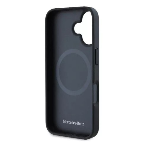 Mercedes Etui Mercedes do iPhone 16 6.1" Czarny MagSafe Hardcase Plain Smooth Leather Mercedes Etui Mercedes do iPhone 16 6.1" Czarny MagSafe Hardcase Plain Smooth Leather