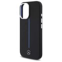 Mercedes Etui Mercedes do iPhone 16 6.1" Czarny MagSafe Hardcase Silicone Blue Stripe