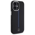 Mercedes Etui Mercedes do iPhone 16 6.1" Czarny MagSafe Hardcase Silicone Blue Stripe