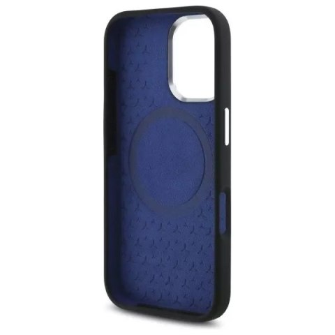 Mercedes Etui Mercedes do iPhone 16 6.1" Czarny MagSafe Hardcase Silicone Blue Stripe Mercedes Etui Mercedes do iPhone 16 6.1" Czarny MagSafe Hardcase Silicone Blue Stripe