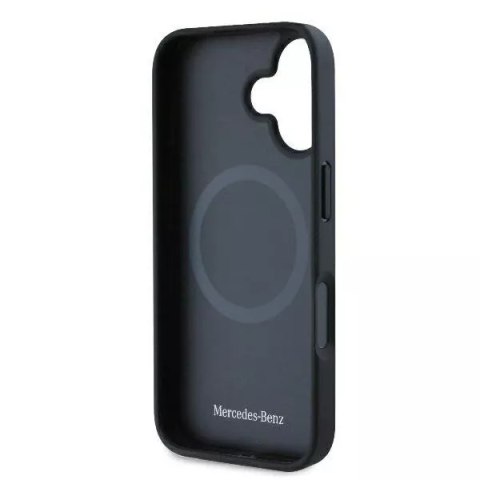 Mercedes Etui Mercedes do iPhone 16 6.1" Czarny MagSafe Hardcase Textured And Plain Leather Mercedes Etui Mercedes do iPhone 16 6.1" Czarny MagSafe Hardcase Textured And Plain Leather