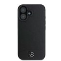 Mercedes Etui Mercedes do iPhone 16 6.1" Czarny MagSafe Hardcase Textured And Plain Leather
