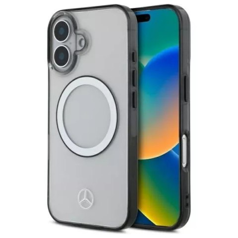 Mercedes Etui Mercedes do iPhone 16 6.1" MagSafe Transparent Hardcase Printed Logo Mercedes Etui Mercedes do iPhone 16 6.1" MagSafe Transparent Hardcase Printed Logo