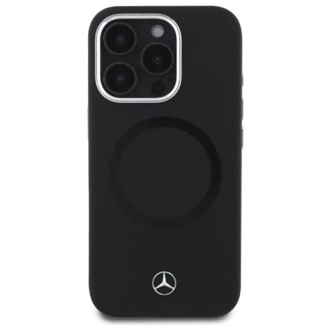 Mercedes Etui Mercedes do iPhone 16 Pro 6.3" Czarny MagSafe Hardcase Silicone Tonal Logo Mercedes Etui Mercedes do iPhone 16 Pro 6.3" Czarny MagSafe Hardcase Silicone Tonal Logo