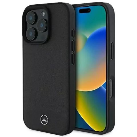 Mercedes Etui Mercedes do iPhone 16 Pro Max 6.9" Czarne MagSafe Hardcase Textured And Plain Leather Mercedes Etui Mercedes do iPhone 16 Pro Max 6.9" Czarne MagSafe Hardcase Textured And Plain Leather