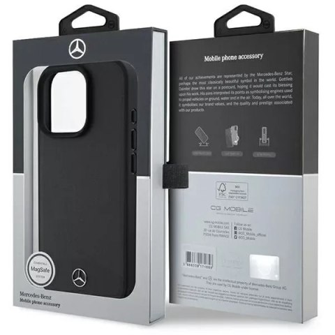Mercedes Etui Mercedes do iPhone 16 Pro Max 6.9" Czarne MagSafe Hardcase Textured And Plain Leather Mercedes Etui Mercedes do iPhone 16 Pro Max 6.9" Czarne MagSafe Hardcase Textured And Plain Leather