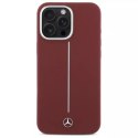 Mercedes Etui Mercedes do iPhone 16 Pro Max 6.9" Czerwony Hardcase Silicone White Stripe MagSafe