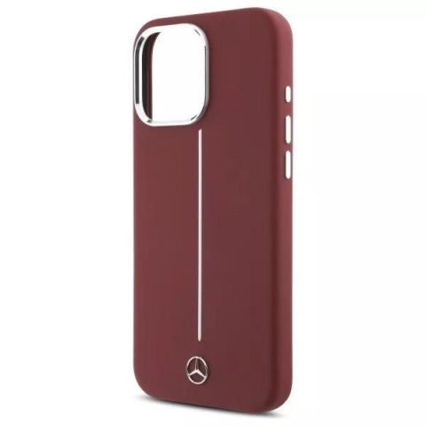 Mercedes Etui Mercedes do iPhone 16 Pro Max 6.9" Czerwony Hardcase Silicone White Stripe MagSafe Mercedes Etui Mercedes do iPhone 16 Pro Max 6.9" Czerwony Hardcase Silicone White Stripe MagSafe