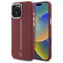 Mercedes Etui Mercedes do iPhone 16 Pro Max 6.9" Czerwony Hardcase Silicone White Stripe MagSafe