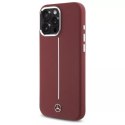 Mercedes Etui Mercedes do iPhone 16 Pro Max 6.9" Czerwony Hardcase Silicone White Stripe MagSafe