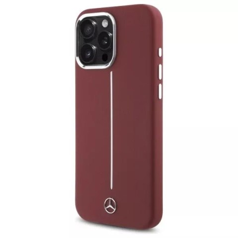 Mercedes Etui Mercedes do iPhone 16 Pro Max 6.9" Czerwony Hardcase Silicone White Stripe MagSafe Mercedes Etui Mercedes do iPhone 16 Pro Max 6.9" Czerwony Hardcase Silicone White Stripe MagSafe