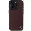 Mercedes Etui Mercedes do iPhone 16 Pro Max 6.9" Czerwony MagSafe Hardcase MB Wood Imitation Leather