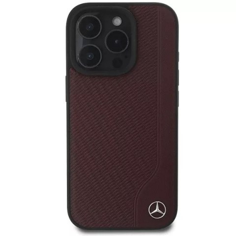 Mercedes Etui Mercedes do iPhone 16 Pro Max 6.9" Czerwony MagSafe Hardcase MB Wood Imitation Leather Mercedes Etui Mercedes do iPhone 16 Pro Max 6.9" Czerwony MagSafe Hardcase MB Wood Imitation Leather
