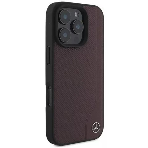 Mercedes Etui Mercedes do iPhone 16 Pro Max 6.9" Czerwony MagSafe Hardcase MB Wood Imitation Leather Mercedes Etui Mercedes do iPhone 16 Pro Max 6.9" Czerwony MagSafe Hardcase MB Wood Imitation Leather