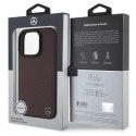 Mercedes Etui Mercedes do iPhone 16 Pro Max 6.9" Czerwony MagSafe Hardcase MB Wood Imitation Leather