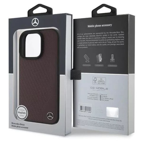 Mercedes Etui Mercedes do iPhone 16 Pro Max 6.9" Czerwony MagSafe Hardcase MB Wood Imitation Leather Mercedes Etui Mercedes do iPhone 16 Pro Max 6.9" Czerwony MagSafe Hardcase MB Wood Imitation Leather