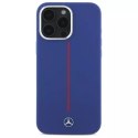 Mercedes Etui Mercedes do iPhone 16 Pro Max 6.9" Granatowy MagSafe Hardcase Silicone Red Stripe