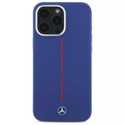 Mercedes Etui Mercedes do iPhone 16 Pro Max 6.9" Granatowy MagSafe Hardcase Silicone Red Stripe Mercedes Etui Mercedes do iPhone 16 Pro Max 6.9" Granatowy MagSafe Hardcase Silicone Red Stripe