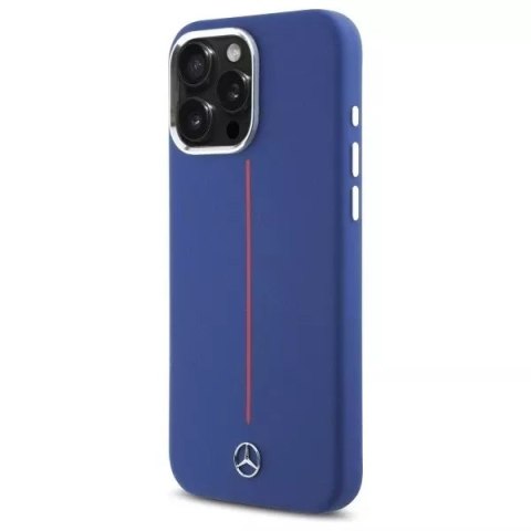 Mercedes Etui Mercedes do iPhone 16 Pro Max 6.9" Granatowy MagSafe Hardcase Silicone Red Stripe Mercedes Etui Mercedes do iPhone 16 Pro Max 6.9" Granatowy MagSafe Hardcase Silicone Red Stripe