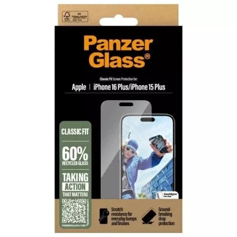 PanzerGlass Szkło hartowane do iPhone 16 Plus PanzerGlass Screen Protector Classic Fit PanzerGlass Szkło hartowane do iPhone 16 Plus PanzerGlass Screen Protector Classic Fit