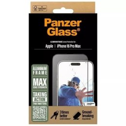 PanzerGlass Szkło hartowane do iPhone 16 Pro Max PanzerGlass Screen Protector Aluminum Frame Ultra-Wide Fit z aluminiową ramką