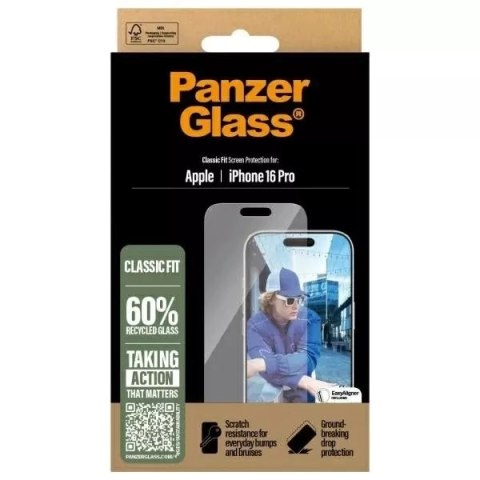 PanzerGlass Szkło hartowane do iPhone 16 Pro PanzerGlass Screen Protector Classic Fit PanzerGlass Szkło hartowane do iPhone 16 Pro PanzerGlass Screen Protector Classic Fit