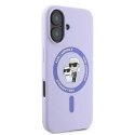 Ringke Etui Karl Lagerfeld do iPhone 16 6.1" Fioletowy MagSafe Hardcase Silicone Karl&Choupette Ring