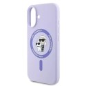 Ringke Etui Karl Lagerfeld do iPhone 16 6.1" Fioletowy MagSafe Hardcase Silicone Karl&Choupette Ring
