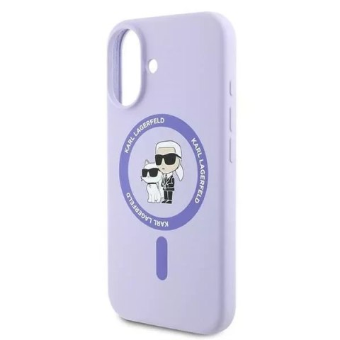 Ringke Etui Karl Lagerfeld do iPhone 16 6.1" Fioletowy MagSafe Hardcase Silicone Karl&Choupette Ring Ringke Etui Karl Lagerfeld do iPhone 16 6.1" Fioletowy MagSafe Hardcase Silicone Karl&Choupette Ring