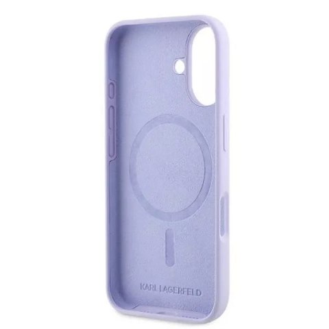 Ringke Etui Karl Lagerfeld do iPhone 16 6.1" Fioletowy MagSafe Hardcase Silicone Karl&Choupette Ring Ringke Etui Karl Lagerfeld do iPhone 16 6.1" Fioletowy MagSafe Hardcase Silicone Karl&Choupette Ring