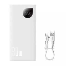 Baseus Powerbank Baseus Adaman2 z wyświetlaczem cyfrowym 2x USB-A / 1x USB-C 10000mAh 30W - biały