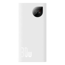 Baseus Powerbank Baseus Adaman2 z wyświetlaczem cyfrowym 2x USB-A / 1x USB-C 10000mAh 30W - biały