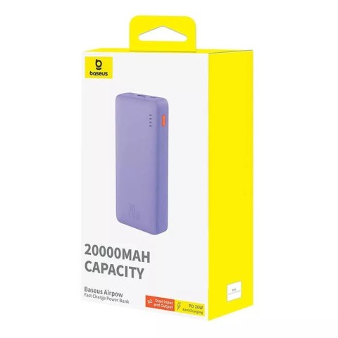 Baseus Powerbank Baseus Airpow 20000mAh 20W Fioletowy Baseus Powerbank Baseus Airpow 20000mAh 20W Fioletowy