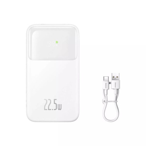 Baseus Powerbank Baseus Comet Series z wyświetlaczem 20000mAh 22.5W - biały + kabel USB-A / USB-C Baseus Powerbank Baseus Comet Series z wyświetlaczem 20000mAh 22.5W - biały + kabel USB-A / USB-C
