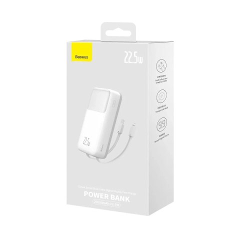 Baseus Powerbank Baseus Comet Series z wyświetlaczem 20000mAh 22.5W - biały + kabel USB-A / USB-C Baseus Powerbank Baseus Comet Series z wyświetlaczem 20000mAh 22.5W - biały + kabel USB-A / USB-C