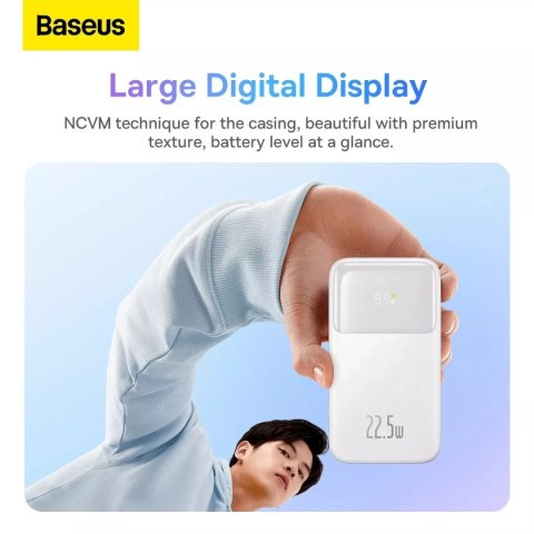 Baseus Powerbank Baseus Comet Series z wyświetlaczem 20000mAh 22.5W - biały + kabel USB-A / USB-C Baseus Powerbank Baseus Comet Series z wyświetlaczem 20000mAh 22.5W - biały + kabel USB-A / USB-C