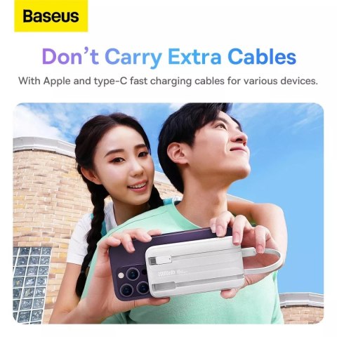 Baseus Powerbank Baseus Comet Series z wyświetlaczem 20000mAh 22.5W - biały + kabel USB-A / USB-C Baseus Powerbank Baseus Comet Series z wyświetlaczem 20000mAh 22.5W - biały + kabel USB-A / USB-C