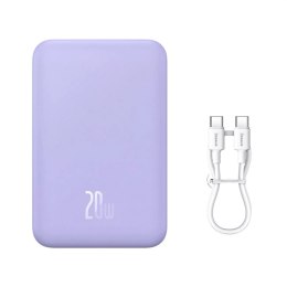 Baseus Powerbank Baseus Magnetic Mini 20000 mAh 20W - fioletowy + kabel USB-C / USB-C
