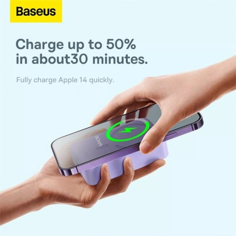 Baseus Powerbank Baseus Magnetic Mini 20000 mAh 20W - fioletowy + kabel USB-C / USB-C Baseus Powerbank Baseus Magnetic Mini 20000 mAh 20W - fioletowy + kabel USB-C / USB-C