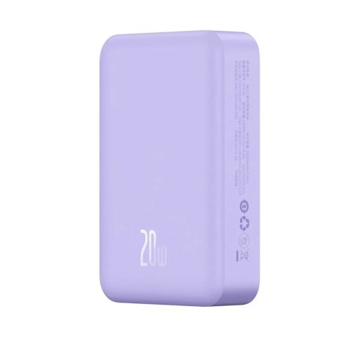 Baseus Powerbank Baseus Magnetic Mini 20000 mAh 20W - fioletowy + kabel USB-C / USB-C Baseus Powerbank Baseus Magnetic Mini 20000 mAh 20W - fioletowy + kabel USB-C / USB-C